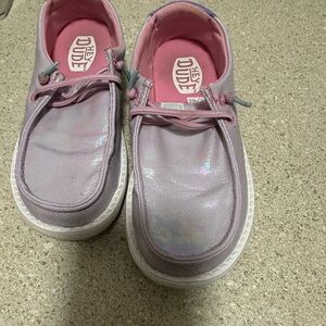 Hey Dude Kids Iridescent Pink Sneakers